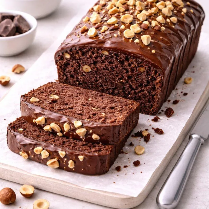 Le cake chocolat-noisette