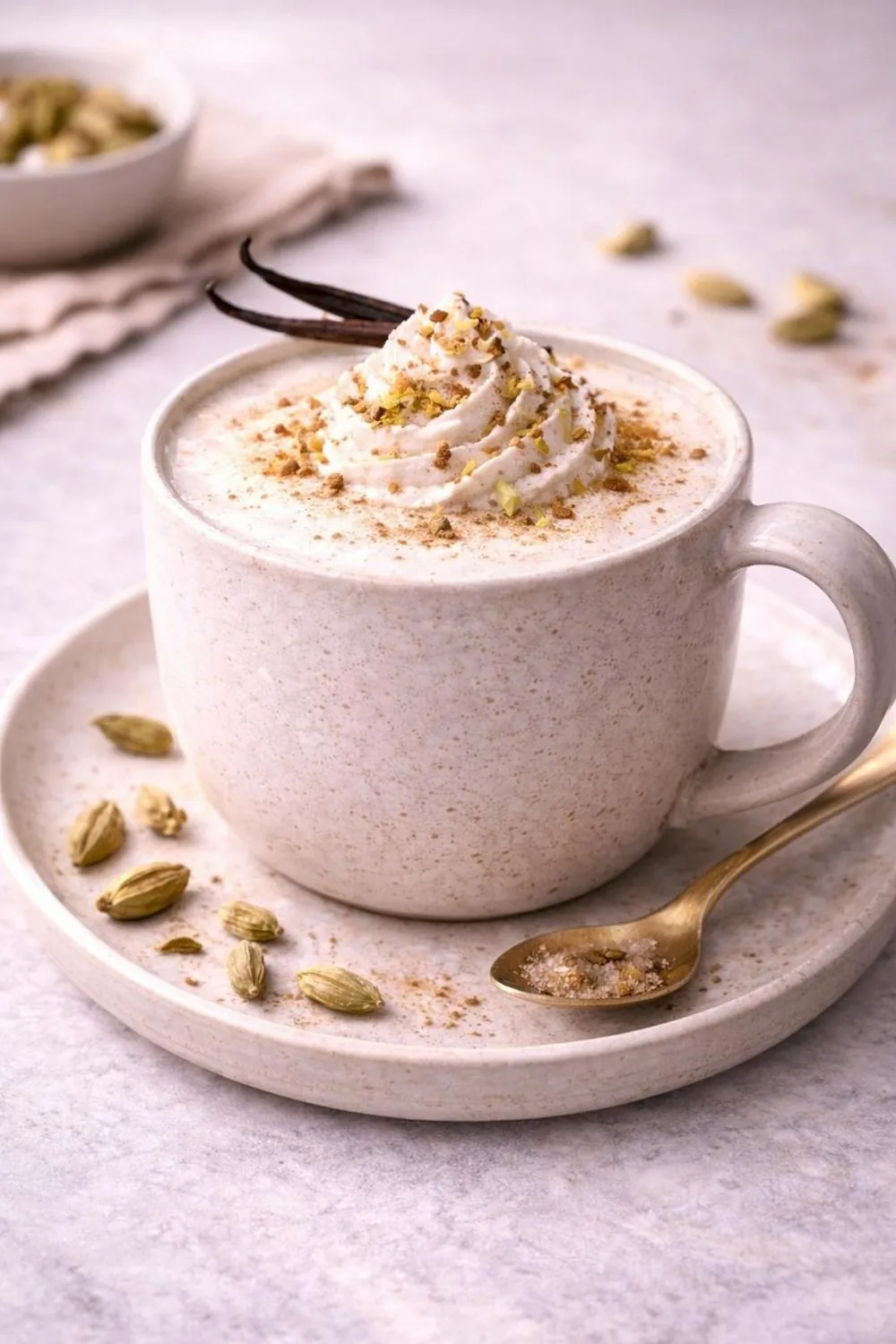 Le lait chaud cardamome-vanille