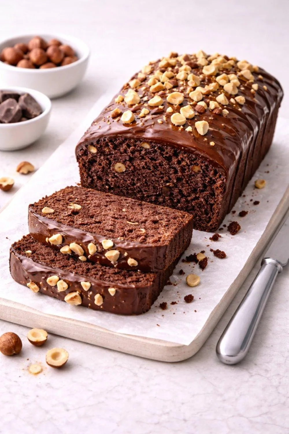 Le cake chocolat-noisette